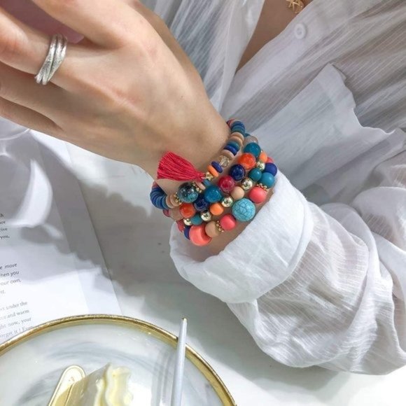 New Baoqin Boho Beaded Bracelets for Women - Charm Stackable Multilayer … - Picture 8 of 11